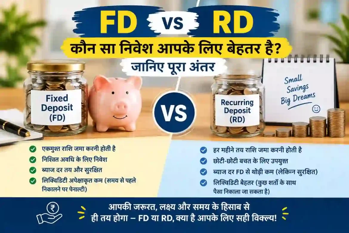 FD vs RD: कौन सा निवेश आपके लिए बेहतर है? जानिए FD और RD का पूरा अंतर