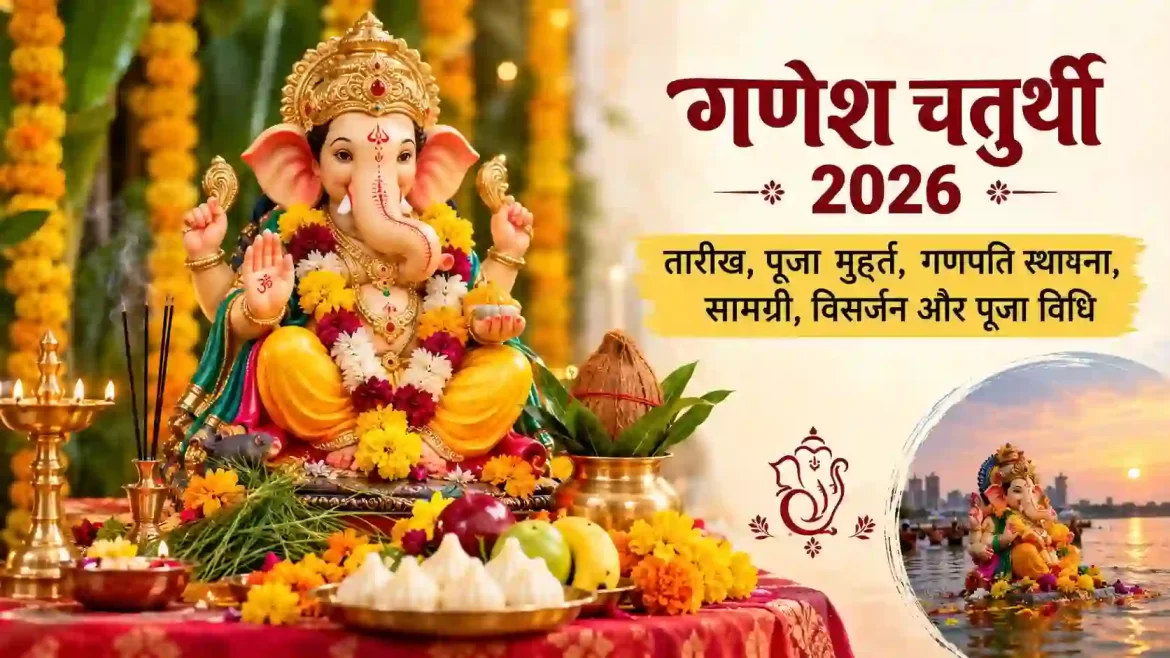 गणेश चतुर्थी 2026: तारीख, पूजा मुहूर्त, गणपति स्थापना, सामग्री, विसर्जन और पूजा विधि