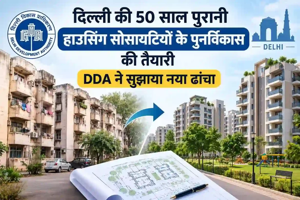 दिल्ली हाउसिंग सोसायटी पुनर्विकास: 50 साल पुरानी सोसायटियों के लिए DDA का नया ढांचा